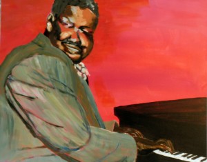 Portrait of Oscar Peterson, the renowned Jazz pianist.