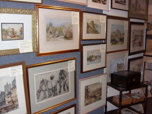 A corner of my former gallery, showing some original watercolours.