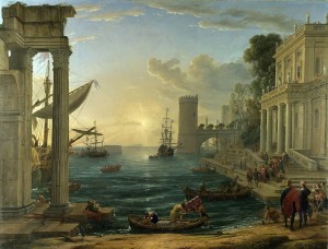 Claude Lorrain, Seaport and embarkation of the Queen of Sheba. 1648