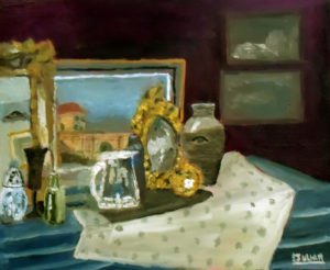 oil painting - still life with antiques