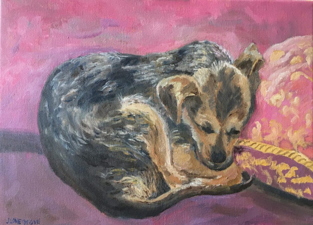 Our Lola, a Chihuahua x terrier painting