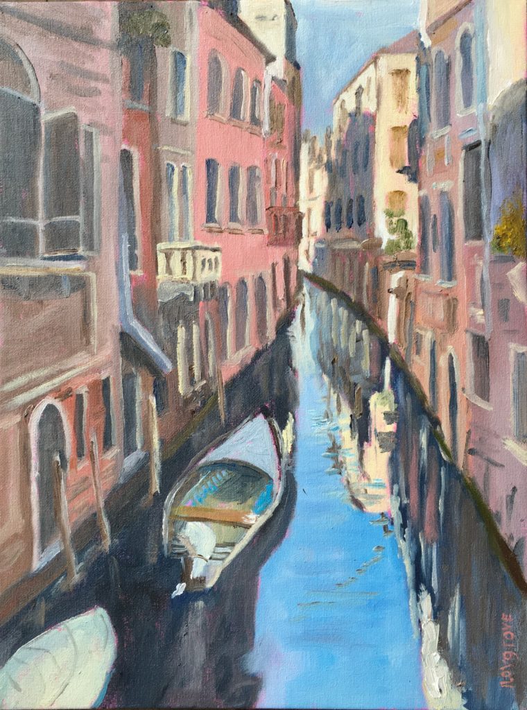 On the canals Venice - painting