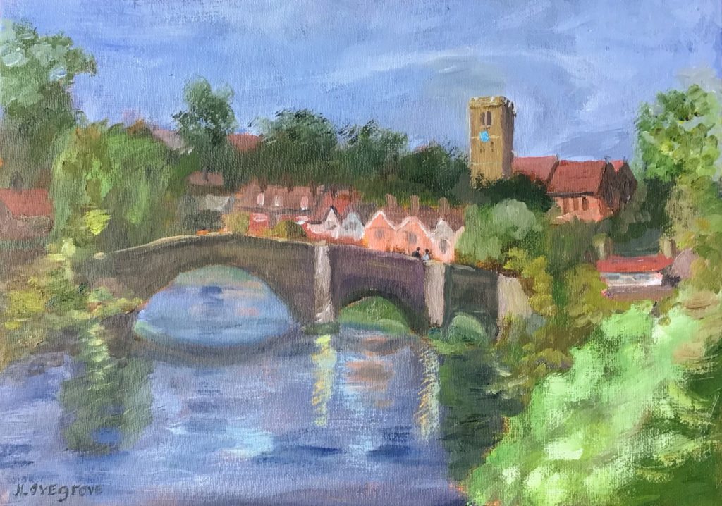 Aylesford village, Oil painting