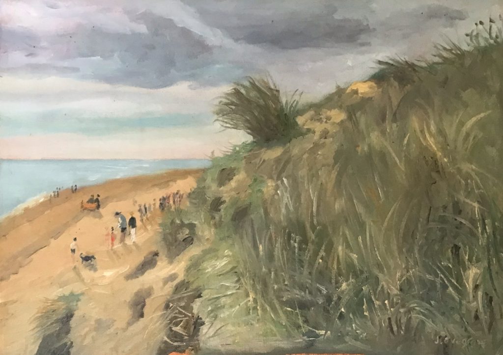 In the dunes oil painting