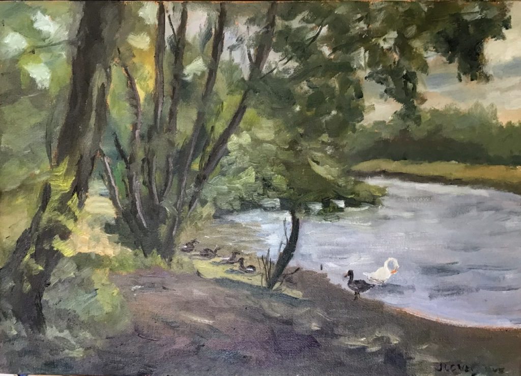 Life on the river oil painting