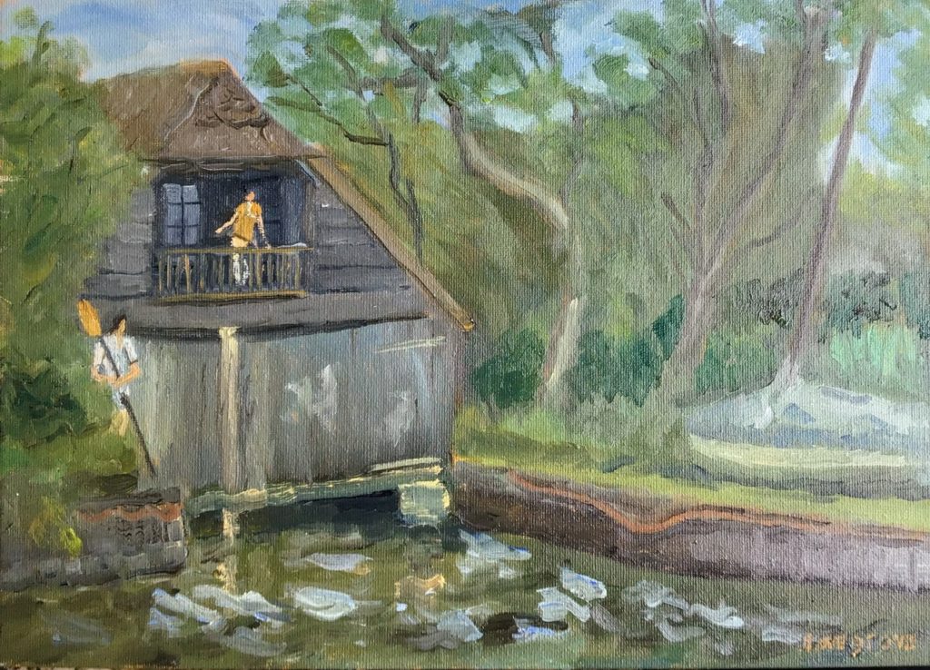 The old boathouse, painting