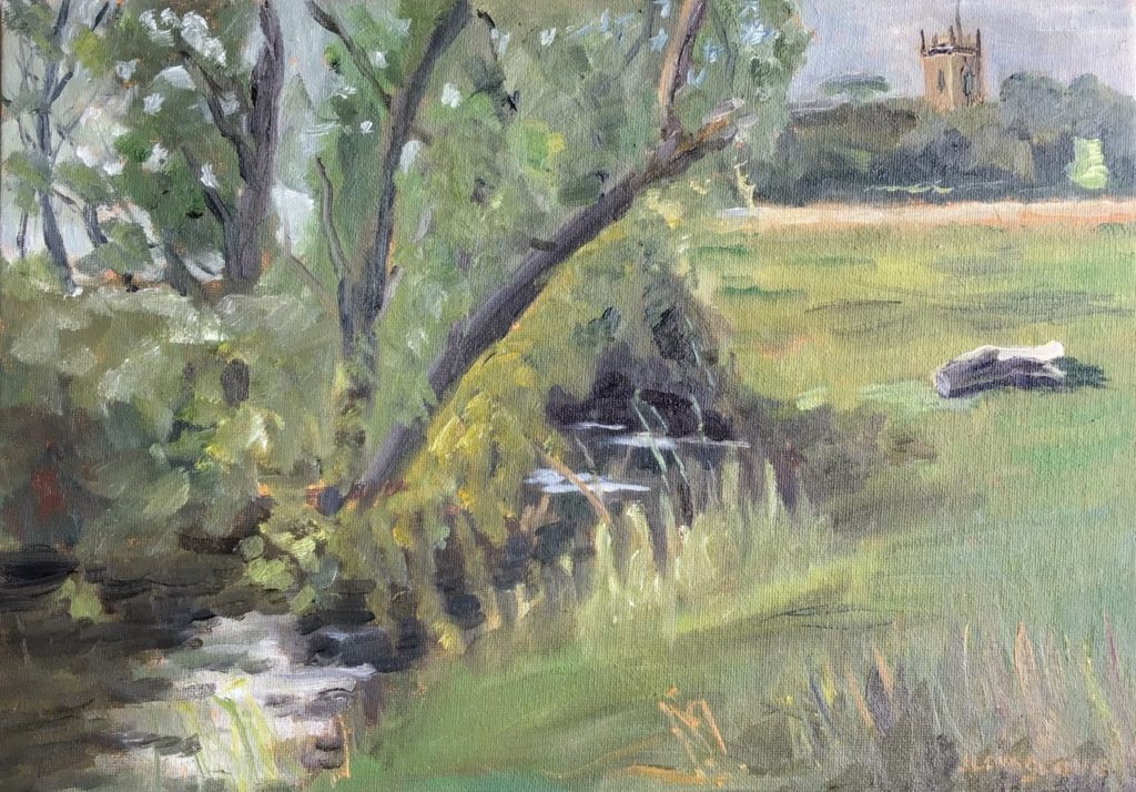Meadows at Loddon, painting