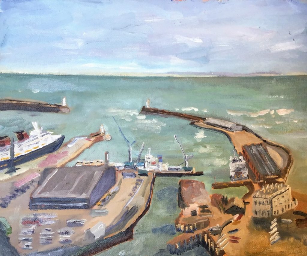 Dover western docks painting