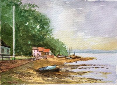 Pin Mill, watercolour painting
