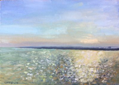 Morning light at the coast, painting
