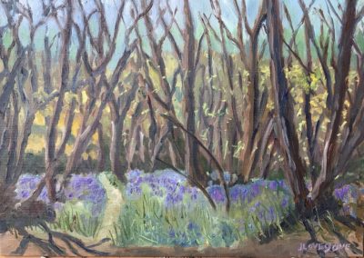 Bluebell woods, oil painting