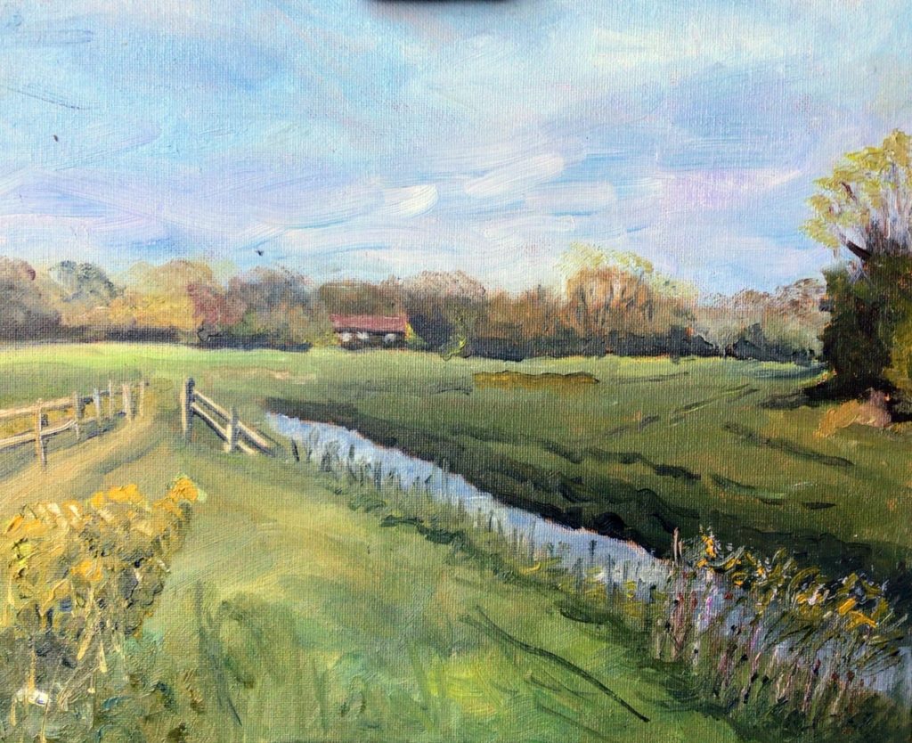 Meadows near Sarre painting