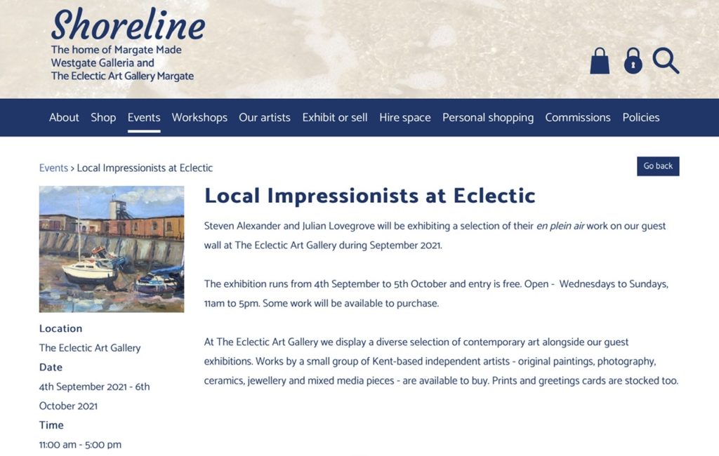 Local impressionists at Eclectic Art,