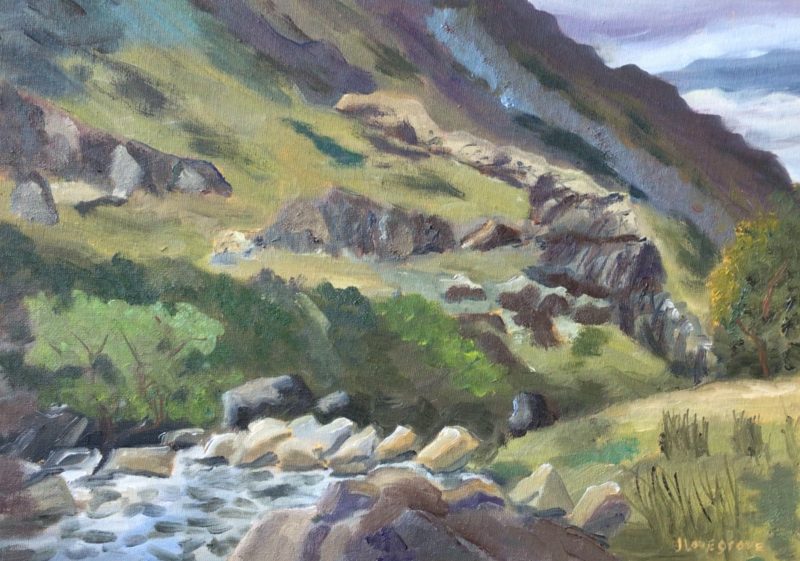 Llanberis pass, oil painting