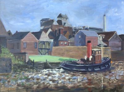 Steam tug Faversham, painting