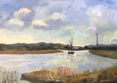 Oare creek, Kent oil painting