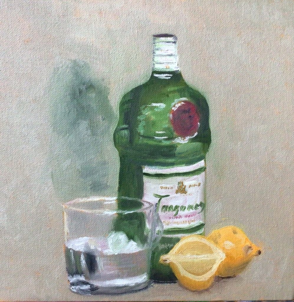 Anyone for gin, oil painting