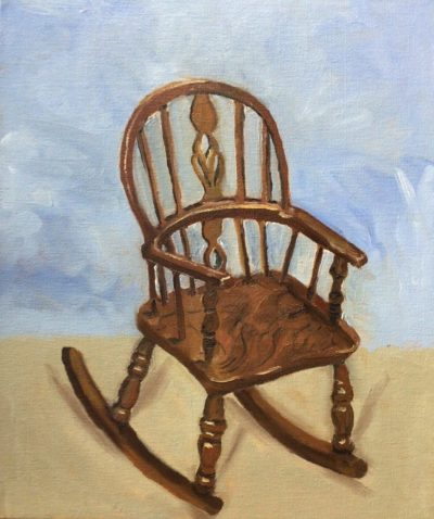 Childs antique chair painting