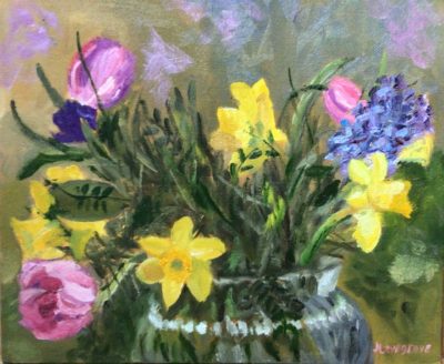 Spring flowers, oil painting