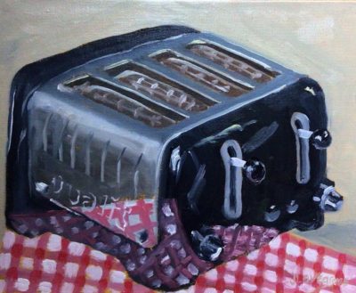 Electric toaster oil painting