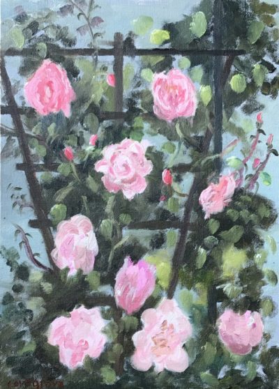Summer Roses oil painting.