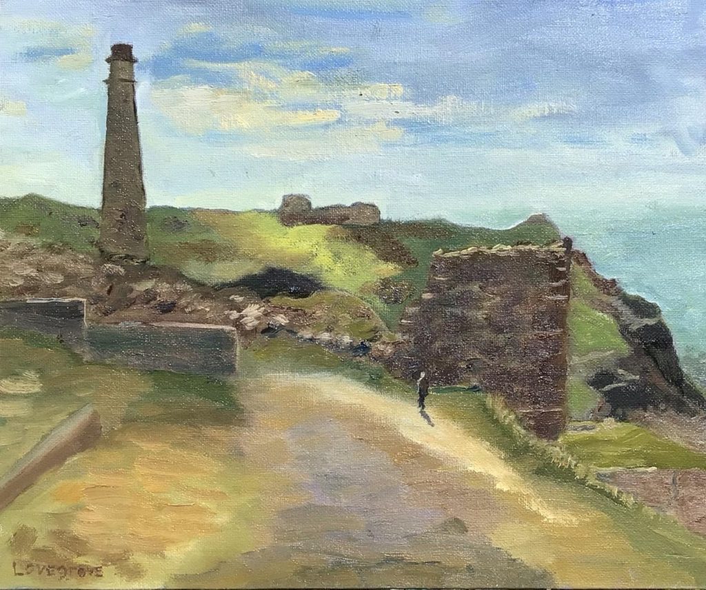 Mine ruins, Botallack, painting