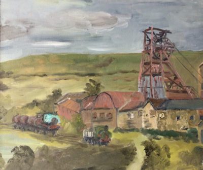 The Big Pit coal mine, oil painting