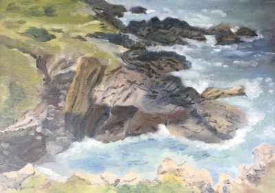 Pendeen rocks, Cornwall, painting