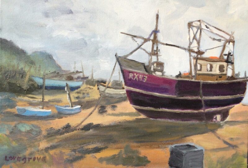 Hastings Lugger, oil painting