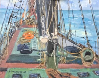 Sailing at sea, painting
