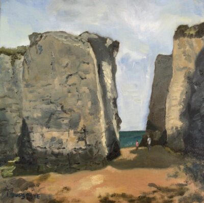 Chalk stacks, Botany Bay, oil painting