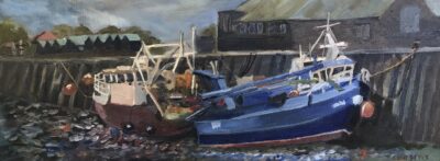 Cockle boats, oil painting