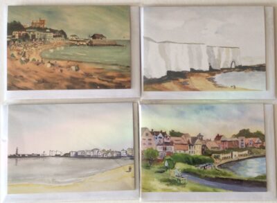 Greetings cards, set of four Bays.