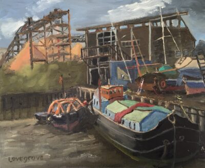 Dutch barge, Greenwich painting