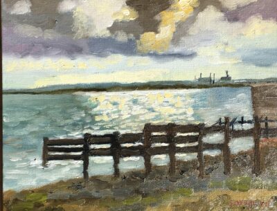 View across Pegwell Bay, painting