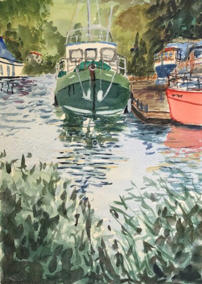 On the Stour, Sandwich. Painting
