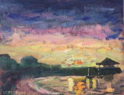Sunrise over the Jetty, painting