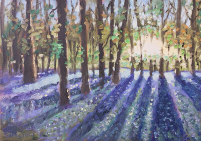 Bluebell woods oil painting