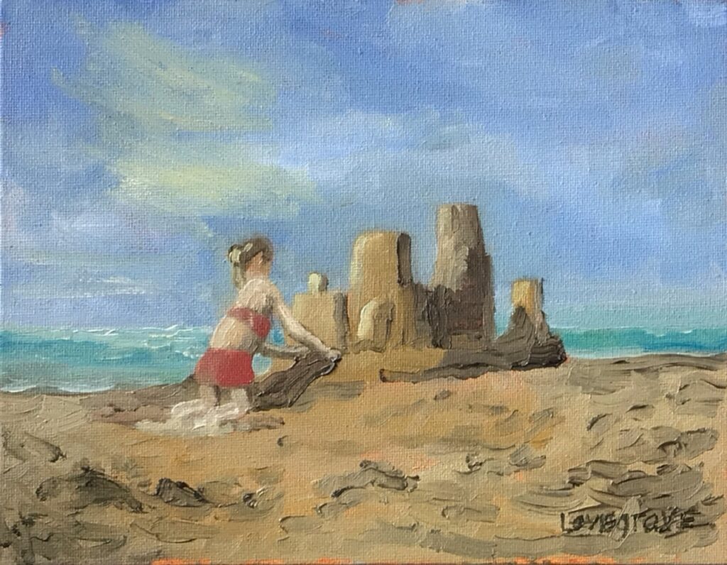 Building sandcastles, painting