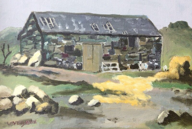 Barn at Islar Fawr painting