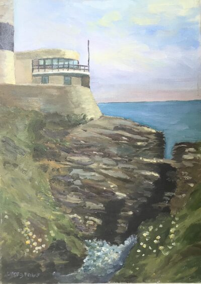 Rocky shoreline, Hook Head, painting