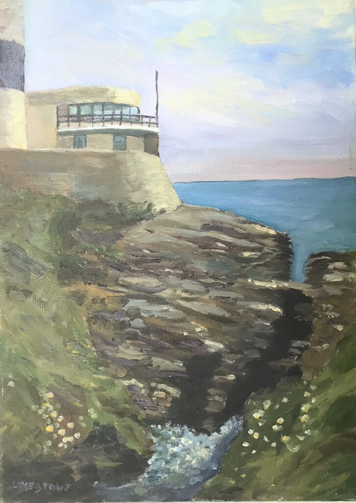 Rocky shoreline, Hook Head, painting