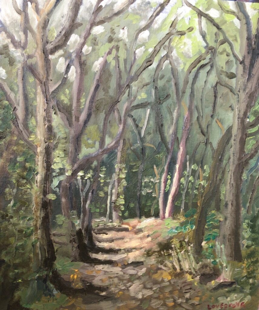 Path through the forest, painting