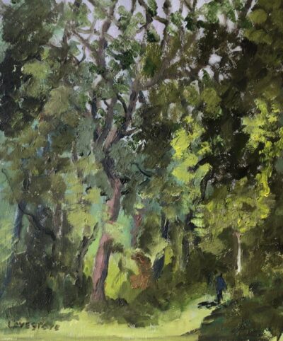 Summer trees. Oil painting