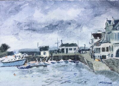 Grey day, St Mawes, Cornwall. Painting